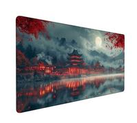 Alfombrilla RatóN XXL 1200x600x3mm,Alfombrilla Ratón Rojo Mouse Pad Palacio Tapete Escritorio,con Bordes Cosidos Impermeable Protector Escritorio para Jugadores,PC,Oficina,Regalos para Hombres XZ-382