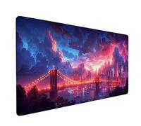 Alfombrilla Ratón XXL 1200x600x3mm, Color Alfombrilla Escritorio Base de Goma Antideslizante, Gaming Mouse Pad Superficie Suave, Mousepad Bordes Cosidos, PC Oficina Gaming Regalo, Ciudad 2-1508