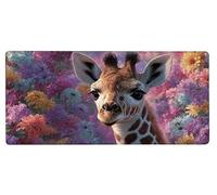 Alfombrilla Ratón XXL 1200x600x3mm, Tapete Rato Jirafa,Flor Gaming Mouse Pad Impermeable, Bordes Cosidos, Grande Mousepad con Base de Goma Antideslizante para Protector de Escritorio Accesorios L-TP36