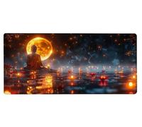 Alfombrilla Ratón XXL 1200x600x3mm, Tapete Rato Zen,Luna Gaming Mouse Pad Impermeable, Bordes Cosidos, Grande Mousepad con Base de Goma Antideslizante Protector de Escritorio Accesorios Decor Z-E287