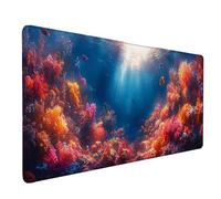 Alfombrilla Ratón XXL 120x60cm, Alfombrilla Ratón Mar Mouse Pad Pez Mousepad con Bordes Cosidos, Impermeable Tapete Escritorio Accesorios Escritorio para Jugadores, PC, Oficina, Regalo -lsy2603ZB