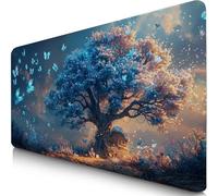 Alfombrilla Ratón XXL 120x60cm Animal Mouse Pad Gaming XXL Protector Escritorio, Desk Mat Mariposa Resiste Salpicaduras, Bordes Cosidos, Superficie Especial, Oficina Accesorios Mousepad Familia F0-2