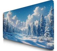 Alfombrilla Ratón XXL 120x60cm Blanco Mouse Pad Gaming XXL Protector Escritorio, Desk Mat Árbol Resiste Salpicaduras, Bordes Cosidos, Superficie Especial, Oficina Accesorios Mousepad Familia F0-780