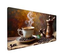 Alfombrilla RatóN XXL 1400x600x3mm, Alfombrilla Ratón Púrpura Mouse Pad Granos café Tapete Escritorio, con Bordes Cosidos Impermeable Protector Escritorio para Jugadores, PC, Oficina Regalos XZ-993