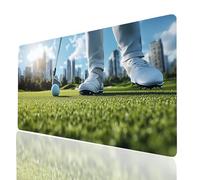 Alfombrilla Ratón XXL 1400x600x3mm, Impermeable Alfombrilla Escritorio Golf, Ciudad Mouse Pad con Base de Goma Antideslizante, Protector Escritorio para Portatil Teclado Gamer Raton Model-10949
