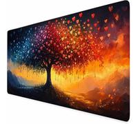 Alfombrilla Ratón XXL 1500 * 800mm Alfombrilla Ratón Color áRbol del Amor, Mouse Pad Grande Impermeable Antideslizante Base de Caucho, Protector Grande Accesorios Gaming, para Portátil Oficina -XZ82P