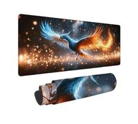 Alfombrilla Ratón XXL 1500 x 800 mm, Alfombrilla Ratón Rojo Mouse Pad FéNix Mousepad con Base de Goma Antideslizante, Impermeable Tapete Escritorio para Gamers, PC y Portátil, Regalo Mujer -zjn250915