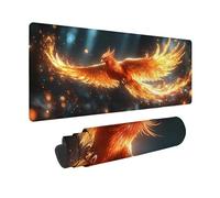 Alfombrilla Ratón XXL 1500 x 800 mm, Alfombrilla Ratón Rojo Mouse Pad FéNix Mousepad con Base de Goma Antideslizante, Impermeable Tapete Escritorio para Gamers, PC y Portátil, Regalo Mujer -zjn2509HR