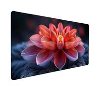 Alfombrilla Ratón XXL 1500 x 800 mm, Impermeable Alfombrilla Ratón Rojo Mouse Pad Loto Mousepad con Base de Goma Antideslizante Bordes Cosidos Tapete Escritorio para Jugadores, PC, Oficina -ly25058H