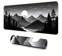 Alfombrilla Ratón XXL 1500x800x2mm,Bosque de Las Montañas Negras Antideslizante Alfombrilla Escritorio con Bordes Cosidos,Mouse Pad Gaming para PC Office Regalo