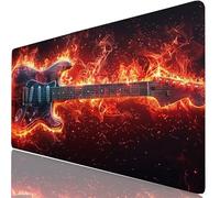 Alfombrilla Ratón XXL 150x80 cm Guitarra Mouse Pad Gaming Fuego Protector Escritorio, Precisión Velocidad Mejorada, Antideslizante Mousepad Superficie para Teclado, Jugadores, Accesorios Gaming H0-472