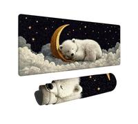 Alfombrilla Ratón XXL 150x80cm, Alfombrilla Ratón Blanco Mouse Pad Osos Polares Mousepad con Base de Goma Antideslizante, Impermeable Tapete Escritorio para Gamers, PC y Portátil, Regalo -zjn2509M7