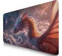 Alfombrilla Ratón XXL 150x80cm Dragón Mouse Pad Gaming XXL Protector Escritorio, Desk Mat Animal Resiste Salpicaduras, Bordes Cosidos, Superficie Especial, Oficina Accesorios Mousepad Familia F0-970