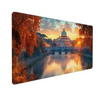 Alfombrilla RatóN XXL 1600x800x3mm, Alfombrilla Ratón Amarillo Mouse Pad Palacio Tapete Escritorio, con Bordes Cosidos Duraderos Impermeable Protector Escritorio para Jugadores, PC, Oficina XZ-378