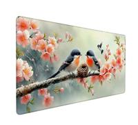 Alfombrilla RatóN XXL 1600x800x3mm,Alfombrilla Ratón Rosa Mouse Pad pájaro Tapete Escritorio,con Bordes Cosidos Impermeable Protector Escritorio para Jugadores,PC,Oficina,Regalos para Hombres XZ-716