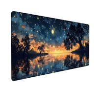 Alfombrilla Ratón XXL 1600x800x3mm, Color Naranja Alfombrilla Escritorio Base de Goma Antideslizante, Gaming Mouse Pad Superficie Suave, Mousepad para PC Oficina Gaming Regalo, Sunset 6-3824