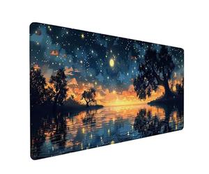 Alfombrilla Ratón XXL 1600x800x3mm, Color Naranja Alfombrilla Escritorio Base de Goma Antideslizante, Gaming Mouse Pad Superficie Suave, Mousepad para PC Oficina Gaming Regalo, Sunset 6-3824
