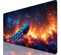 Alfombrilla Ratón XXL 1600x800x3mm Lindo Mouse Pad Gaming XXL Protector Escritorio, Precisión y Velocidad en Juegos, Antideslizante Mousepad Superficie de Tejido para Ratón y Teclado, Pavo real Y8-743
