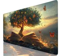 Alfombrilla Ratón XXL 300 x 250 mm Libro Mouse Pad Gaming Árbol Tapete Escritorio Grande, Protector Escritorio Impermeable para Oficina y Familia, Protector Mesa Ordenador, Alfombrilla Gamer W6-528