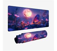 Alfombrilla Ratón XXL 520x250, Alfombrilla Escritorio Mariposa Mouse Pad, Mousepad Luna Tapete Escritorio Antideslizante Impermeable, Desk Mat con Bordes Cosidos, para Gamers, PC y Portátil H2-71