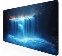 Alfombrilla Ratón XXL 60 x 30 cm Alfombrilla Gaming, Mouse Pad con Base de Goma Antideslizante, Impermeable Mousepad, con Bordes Cosidos, Tapete Rato para Jugadores, Oficinas (Azul Caer) -z1c09K55