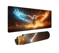 Alfombrilla Ratón XXL 600 x 300 mm, Alfombrilla Ratón Rojo Mouse Pad FéNix Mousepad con Base de Goma Antideslizante, Impermeable Tapete Escritorio para Gamers, PC y Portátil, Regalo Mujer -zjn25094N