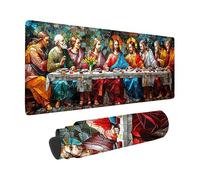 Alfombrilla Ratón XXL 600 x 300 mm, Color Mouse Pad La úLtima Cena Patrón, Impermeable Alfombrilla Escritorio con Base de Goma Antideslizante Mousepad Bordes Cosidos Mouse Pad para PC -zzg2505IT