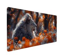 Alfombrilla Ratón XXL 600 x 300 mm, Impermeable Alfombrilla Ratón Amarillo Mouse Pad LeóN Mousepad con Base de Goma Antideslizante Bordes Cosidos Tapete Escritorio para Jugadores, Oficina -ly2505UN