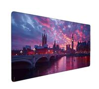 Alfombrilla Ratón XXL 600 x 300 mm Púrpura Mouse Pad Big Ben Alfombrilla Gaming con Bordes Cosidos, Antideslizante Tapete Escritorio, Accesorios Gaming, Protector Escritorio para PC, Oficina c5428