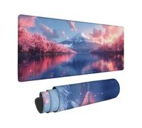 Alfombrilla Ratón XXL 600 x 300mm, Blanco Mouse Pad Monte Fuji Patrón, Impermeable Alfombrilla Escritorio con Base de Goma Antideslizante Mousepad Bordes Cosidos Mouse Pad para PC -zzg2505PE