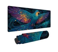 Alfombrilla Ratón XXL 600x300mm, Alfombrilla Ratón Azul Mouse Pad FéNix Mousepad con Base de Goma Antideslizante, Impermeable Tapete Escritorio para Gamers, PC y Portátil, Regalo Mujer -zjn2509U1