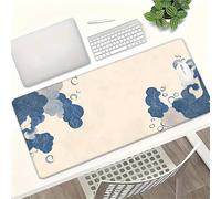 Alfombrilla Ratón XXL 600x300x2mm,Abstracto Azul Antideslizante Alfombrilla Escritorio con Bordes Cosidos,Mouse Pad Gaming para PC Office Regalo