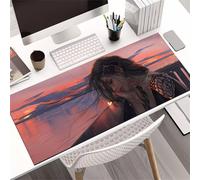 Alfombrilla Ratón XXL 600x300x2mm,Alfombrilla de Escritorio Superficie Lisa Mejora Precisión y Velocidad,Protector de Mesa para Trabajo y Videojuegos (Chica del Paisaje)
