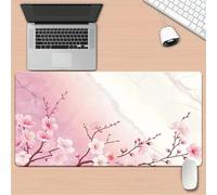 Alfombrilla Ratón XXL 600x300x2mm,Flores de Color Rosa mármol Antideslizante Alfombrilla Escritorio con Bordes Cosidos,Mouse Pad Gaming para PC Office Regalo