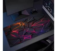 Alfombrilla Ratón XXL 600x300x2mm, Geometría sólida Alfombrilla Escritorio Gaming Cómoda, Grande Mouse Pad con Base de Goma Antideslizante y Bordes Cosidos para Gamer, Oficina, Hogares
