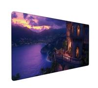 Alfombrilla RatóN XXL 600x300x3mm, Alfombrilla Ratón Púrpura Mouse Pad Castillo Tapete Escritorio, con Bordes Cosidos Duraderos Impermeable Protector Escritorio para Jugadores, PC, Oficina XZ-921