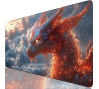 Alfombrilla Ratón XXL 600x300x3mm Dragón Mouse Pad Gaming XXL Protector Escritorio, Precisión y Velocidad en Juegos, Antideslizante Mousepad Superficie de Tejido para Ratón y Teclado, PC, Lindo Y8-581