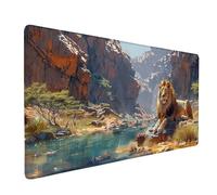 Alfombrilla Ratón XXL (600x300x3MM), Impermeable Alfombrilla Ratón Amarillo Mouse Pad LeóN Mousepad con Base de Goma Antideslizante Bordes Cosidos Tapete Escritorio para Jugadores, Oficina -ly2505E9