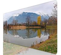 Alfombrilla Ratón XXL 600x300x3mm Paisaje Mouse Pad Gaming XXL Protector Escritorio, Precisión y Velocidad en Juegos, Antideslizante Mousepad Superficie de Tejido para Ratón y Teclado, montañas Y8-283