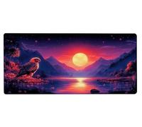 Alfombrilla Ratón XXL 600x300x3mm, Tapete Rato áGuila,Luna Gaming Mouse Pad Impermeable, Bordes Cosidos, Grande Mousepad con Base de Goma Antideslizante para Protector de Escritorio Accesorios I-B260