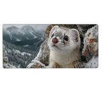 Alfombrilla Ratón XXL 600x300x3mm, Tapete Rato Animal,Nieve Gaming Mouse Pad Impermeable, Bordes Cosidos, Grande Mousepad con Base de Goma Antideslizante para Protector de Escritorio Accesorios 1-OK12