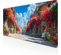 Alfombrilla Ratón XXL 600x300x3mm, Vistoso Alfombrilla Escritorio Villa Mouse Pad Gaming con Base de Caucho Antideslizante e Impermeable Almohadilla Teclado, Protector Escritorio para Oficina D1-446