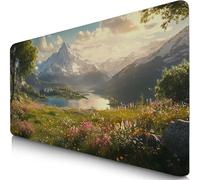 Alfombrilla Ratón XXL 60x30cm Montaña Mouse Pad Gaming XXL Protector Escritorio, Desk Mat Nube Resiste Salpicaduras, Bordes Cosidos, Superficie Especial, Oficina Accesorios Mousepad para Familia F0-16