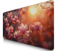 Alfombrilla Ratón XXL 60x30cm Rosa Mouse Pad Gaming XXL Protector Escritorio, Desk Mat Orquídea Resiste Salpicaduras, Bordes Cosidos, Superficie Especial, Oficina Accesorios Mousepad Familia F0-712