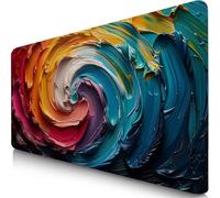Alfombrilla Ratón XXL 60x30cm Vistoso Mouse Pad Gaming XXL Protector Escritorio, Desk Mat Abstracto Resiste Salpicaduras, Bordes Cosidos, Superficie Especial, Oficina Accesorios para Familia F0-994