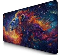 Alfombrilla Ratón XXL 60x30cm Vistoso Mouse Pad Gaming XXL Protector Escritorio, Desk Mat León Resiste Salpicaduras, Bordes Cosidos, Superficie Especial, Oficina Mousepad para Oficina y Familia F0-766