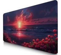Alfombrilla Ratón XXL 60x40cm Rosa Mouse Pad Gaming XXL Protector Escritorio, Desk Mat Atardecer Resiste Salpicaduras, Bordes Cosidos, Superficie Especial, Oficina Accesorios Mousepad Familia F0-908