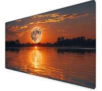Alfombrilla Ratón XXL 700 x 300 mm, Alfombrilla Ratón Amarillo Mouse Pad Luna Mousepad con Bordes Cosidos, Impermeable Tapete Escritorio Accesorios Escritorio para PC, Oficina, Regalo Mujer -yym2509IL