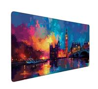 Alfombrilla Ratón XXL 700 x 300 mm Color Mouse Pad Big Ben Alfombrilla Gaming con Bordes Cosidos, Antideslizante Tapete Escritorio, Accesorios Gaming, Protector Escritorio para PC, Oficina i3910