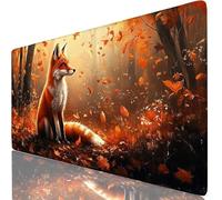 Alfombrilla Ratón XXL 700 x 300 mm Zorros Mouse Pad Gaming Rojo Tapete Escritorio Grande, Protector Escritorio Impermeable para Oficina y Familia, Protector Mesa Ordenador, Alfombrilla Gamer W6-310